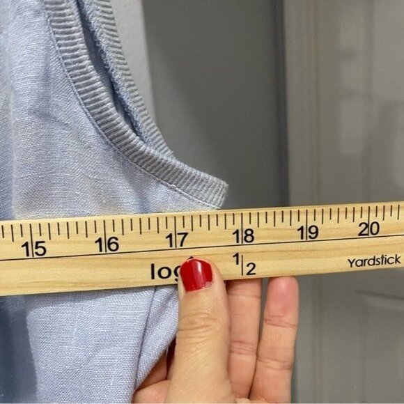 J Crew 100% Linen Maxi Dress Sleeveless Blue Vacation Resortwear Sz 4 Lagenlook - Picture 4 of 7